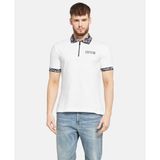 Versace Erkek Polo Yaka Kısa Kollu Fermuar Detaylı Beyaz Polo Yaka T-Shirt 78GAGT02CJ01T-003