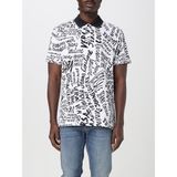 Versace Erkek Polo Yaka Logo Baskılı Kısa Kollu Beyaz-Siyah Polo Yaka T-Shirt 78GAG6R0JS459-L02 - M