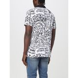 Versace Erkek Polo Yaka Logo Baskılı Kısa Kollu Beyaz-Siyah Polo Yaka T-Shirt 78GAG6R0JS459-L02