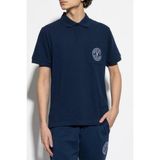 Versace Erkek Regular Fit Göğüste Işlemeli Logo Detaylı %100 Pamuklu Kısa Kollu Lacivert Polo Yaka T-Shirt 78GAGT01CJ01T-283