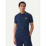 Versace Erkek Regular Fit Pamuklu Kolarında Şerit Desenli Kısa Kollu Mavi-Gold T-Shirt 80GAGT05 CJ01T-G83 - 3XL