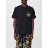 Versace Erkek Regular Fit Yuvarlak Yakalı Cep Detaylı Arkası Grafik Baskılı Kısa Kollu Siyah-Altın T-Shirt 78GAH6RBJS462-G89