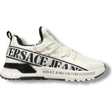Versace Erkek Yüksek Rahat Tabanlı Logo Desenli Örgü Detaylı Beyaz Sneaker 80YA3SA3 ZSE21-003