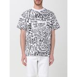 Versace Erkek Yuvarlak Yaka Logo Baskılı Kısa Kollu Beyaz-Siyah T-Shirt 78GAH6R0JS440-L02