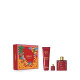 Versace Eros Flame Edp 100 Ml Parfüm + 150 Ml Duş Jeli + 5 Ml Seyahat Boy Erkek Parfüm Seti - Kırmızı