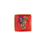 Versace Holiday Alphabet 12 cm Kare Tabak V HARFI 11940-403702-15253 - Standart - Beyaz