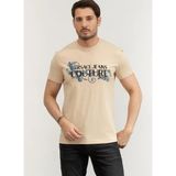 Versace Jeans Couture Bej Erkek Slim Fit Logo Baskılı T-Shirt Logo Baroque