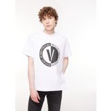 Versace Jeans Couture Bisiklet Yaka Beyaz Erkek T-Shirt 75GAHG05CJ01G003