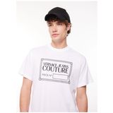 Versace Jeans Couture Bisiklet Yaka Beyaz Erkek T-Shirt 75GAHT09CJ00T003