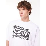 Versace Jeans Couture Bisiklet Yaka Beyaz Erkek T-Shirt 75GAHT16CJ02O003 - M