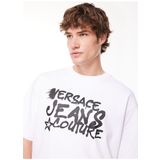Versace Jeans Couture Bisiklet Yaka Beyaz Erkek T-Shirt 75GAHT16CJ02O003