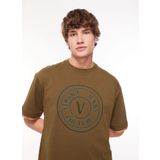 Versace Jeans Couture Bisiklet Yaka Haki Erkek T-Shirt 75GAHI04CJ00I107
