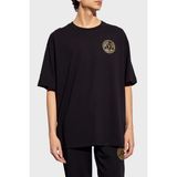 Versace Jeans Couture Bisiklet Yaka Pamuklu Relaxed Fit T Shirt Erkek T Shirt 76GAHT03 CJ00T G89 - Siyah
