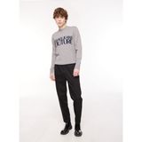Versace Jeans Couture Bisiklet Yaka Slim Fit Gri - Mavi Erkek Kazak 75Gafm01Cm31Hmgp - XL