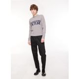 Versace Jeans Couture Bisiklet Yaka Slim Fit Gri - Mavi Erkek Kazak 75GAFM01CM31HMGP