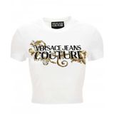 VERSACE JEANS COUTURE Bisiklet Yaka T-Shirt Çok Renkli, L, 78HAHC05CJ02C, Çok Renkli, Kadın