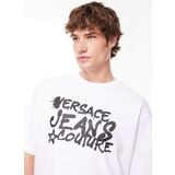 VERSACE JEANS COUTURE Bisiklet Yaka T-Shirt, M, 5003115460, Beyaz, Erkek
