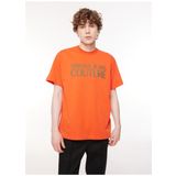 Versace Jeans Couture Bisiklet Yaka Turuncu Erkek T-Shirt 75GAHT03CJ00T524