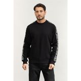 VERSACE JEANS COUTURE Brushed Cotton Fleece Bisiklet Yaka Sweatshirt, L, 79GAIC02CF02C, Siyah, erkek