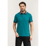 VERSACE JEANS COUTURE Cotton Piquet Polo Yaka T-Shirt, L, 79GAGT03CJ01T, Mavi, Erkek