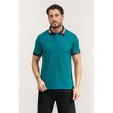 VERSACE JEANS COUTURE Cotton Piquet Polo Yaka T-Shirt, M, 79GAGT03CJ01T, Mavi, Erkek