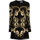 VERSACE JEANS COUTURE Desenli Elbise, 42, 5003220280, Siyah, Kadın