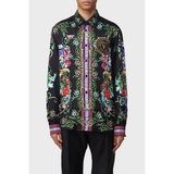 Versace Jeans Couture Desenli Loose Fit Gömlek Erkek Gömlek 74GAL2RG NS213 G89 - 46 - Siyah