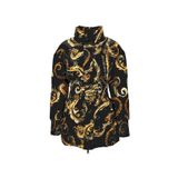 VERSACE JEANS COUTURE Dik Yaka Desenli Mont, 44, 5003220263, Siyah, Kadın