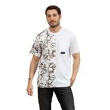 Versace Jeans Couture Erkek Bisiklet Yaka T-Shirt, Beyaz, M Beden