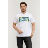Versace Jeans Couture Erkek Bisiklet Yaka T-Shirt, Beyaz, S Beden