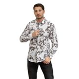 VERSACE JEANS COUTURE Erkek Gömlek, Baroque Desen, Beyaz, 46 Beden