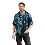 VERSACE JEANS COUTURE Erkek Gömlek, Kısa Kollu, Lacivert, Beden 48
