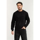 VERSACE JEANS COUTURE Fleece Flock Liquify Bisiklet Yaka Sweatshirt, S, 79GAI3R0FS199, Siyah, erkek