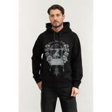 VERSACE JEANS COUTURE Heavy Fleece Not Brushed Kapüşonlu Sweatshirt Siyah, M, 79GAIP08CF07P, BLACK, erkek