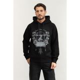 VERSACE JEANS COUTURE Heavy Fleece Not Brushed Kapüşonlu Sweatshirt Siyah, S, 79GAIP08CF07P, BLACK, erkek