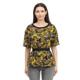 Versace Jeans Couture Kadın Bisiklet Yaka T-Shirt, Siyah/Altın, XS