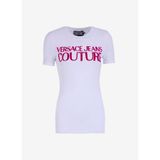 VERSACE JEANS COUTURE Kadın Yuvarlak Yaka, Baskılı T-Shirt, Beyaz, M