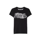VERSACE JEANS COUTURE Kadın Yuvarlak Yaka, Baskılı T-Shirt, Siyah, M