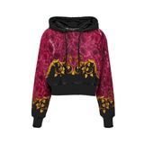VERSACE JEANS COUTURE Kapüşon Yaka Baskılı Siyah - Altın Sweatshırt, S, 5003220227, Siyah - Altin, kadın