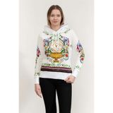 VERSACE JEANS COUTURE Kapüşonlu Sweatshirt, M, 74HAI3A8FS073, Beyaz, kadın