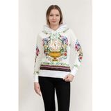 VERSACE JEANS COUTURE Kapüşonlu Sweatshirt, S, 74HAI3A8FS073, Beyaz, kadın