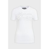 Versace Jeans Couture Logolu Pamuklu Bisiklet Yaka Slim Fit T Shirt Kadın T Shirt 76HAH6A8 J0020 003 - Beyaz