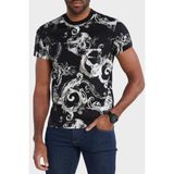 Versace Jeans Couture Pamuklu Slim Fit Bisiklet Yaka T Shirt Erkek T Shirt 76GAH6S0 JS287 899 - Siyah