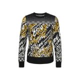VERSACE JEANS COUTURE Placed Bisiklet Yaka Sweatshirt, M, 73HAI3A9FS052, Siyah, kadın