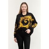 VERSACE JEANS COUTURE Siyah Sweatshirt, S, 76HAI3P2FS153, BLACK/GOLD, kadın