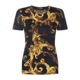VERSACE JEANS COUTURE Siyah T-Shirt, M, 76HAH6D8 JS287 G89, SİYAH-GOLD, Kadın