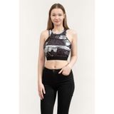 VERSACE JEANS COUTURE Tape C Top T-Shirt, 38, 76HAM227JS301, Siyah, Kadın