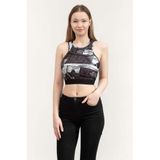 VERSACE JEANS COUTURE Tape C Top T-Shirt, 40, 76HAM227JS301, Siyah, Kadın