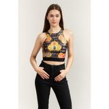 VERSACE JEANS COUTURE Tape C Top T-Shirt, 40, 76HAM227JS348, Siyah, Kadın