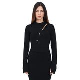 VERSACE JEANS COUTURE Triko Kazak, M, 77HAFMB3CM61H, BLACK, Kadın